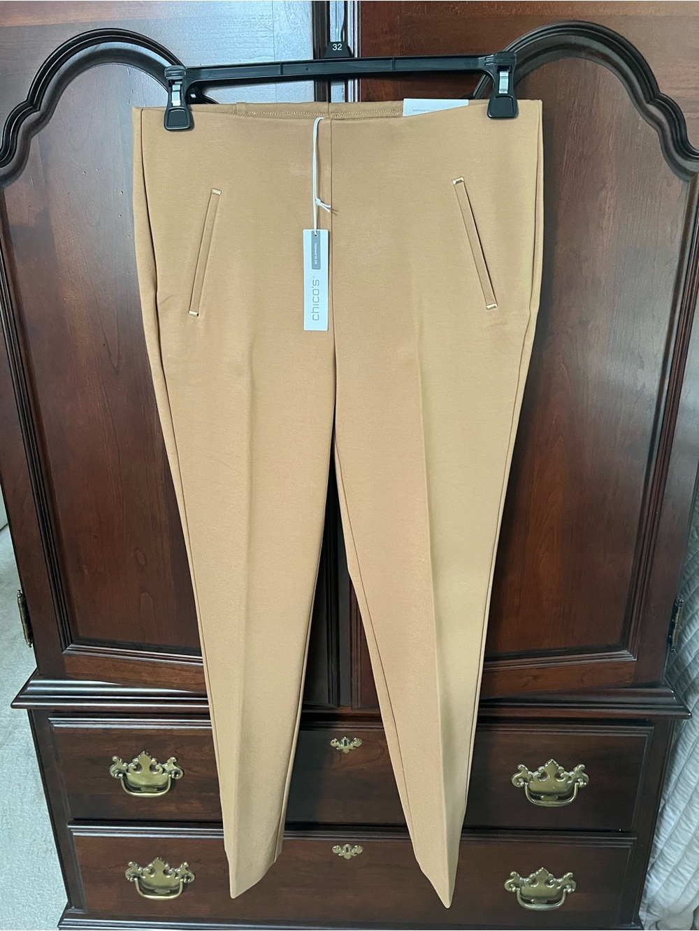 Chico's Camel/Tan Straight-Leg Dress Pants